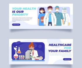 Banner thank doctor and nurse cartoon vector