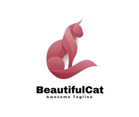 Beautiful cat icon vector