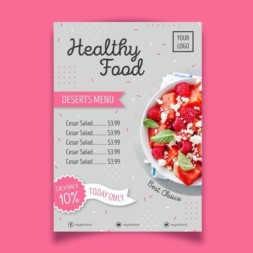 Best chaice food menu flyers vector