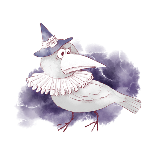 Bird halloween watercolor illustration vector