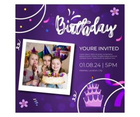 Birthday invitation card vector
