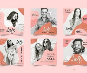 Black Friday Instagram Posts vector