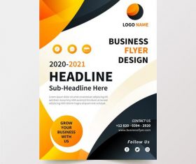 Black and yellow background business flyer design vector