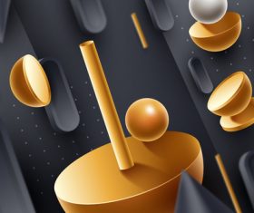 Black background 3D graphic vector