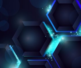 Black background beehive neon background vector