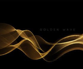 Black background golden wave vector