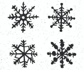 Black winter snowflake vector