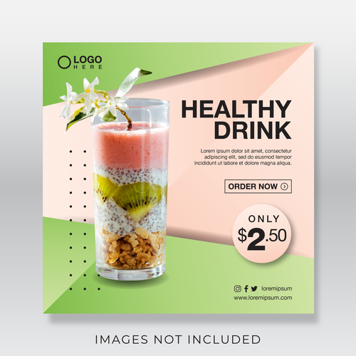 Blended smoothie cover vector