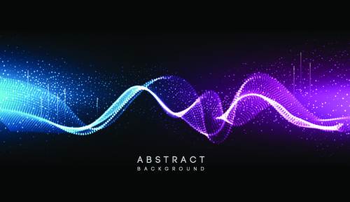 Blue and purple abstract wave background vector