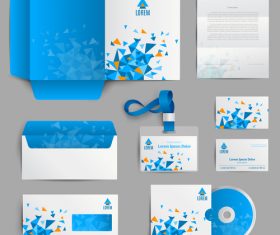Blue background stationery identity design vector