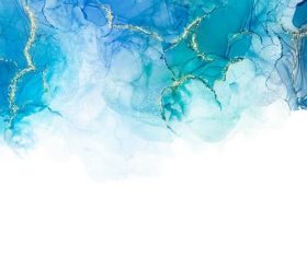 Blue watercolor background with golden foil vector
