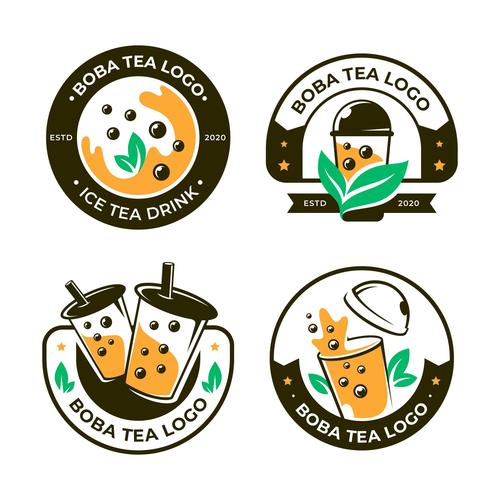 Boba tea logo vector