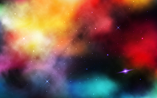 Bright galaxy background vector