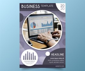Brochure cover business analysis vector