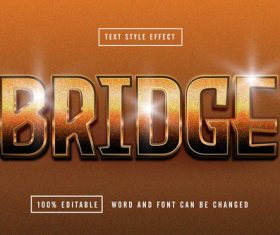 Brown matte background Bridge editable font effect text vector