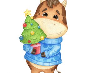 Bull Xmas Tree Stock Illustrations – 608 Bull Xmas Tree Stock