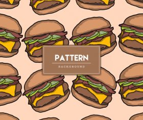 Burger decorative seamless pattern background vector