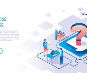 Business discuss isometric template vector