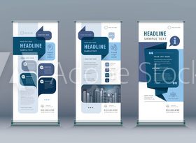 Business roll up set vector