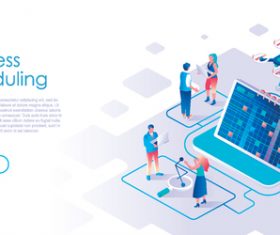 Business scheduling isometric template vector