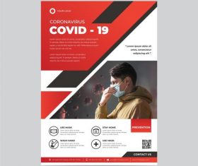 COVID -19 flyer Please wear a mask vector