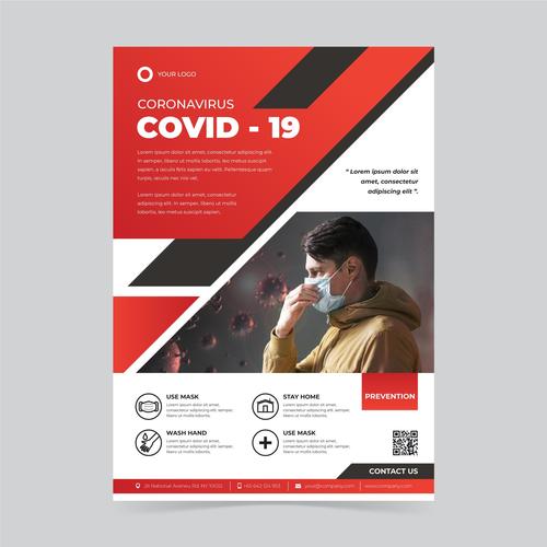COVID -19 flyer Please wear a mask vector