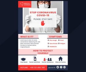 COVID -19 flyer please stay safe vector