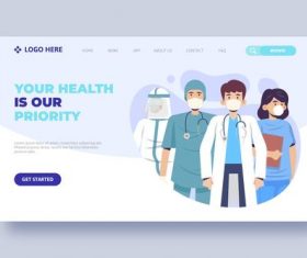 COVID-19 prevention medical website login page vector