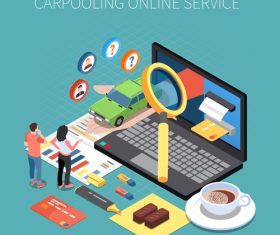 Carpooling online service vector