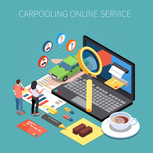 Carpooling online service vector