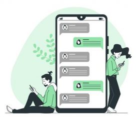 Cartoon background online communication vector