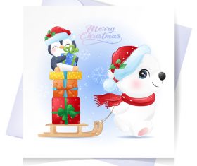 Cartoon christmas gift vector