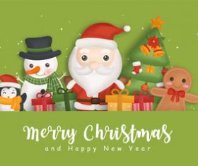 Cartoon illustration merry christmas vector