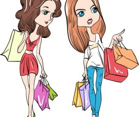 Cartoon shopping woman vector