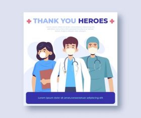 Cartoon thank you heroes vector