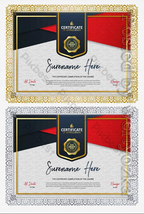 Certificate design appreciation diploma honor award certificate vector