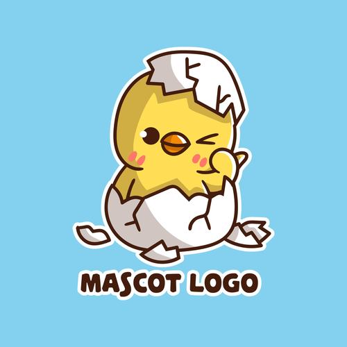 Chick mascot logo vector