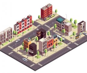 City townhouse building illustration vector