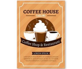 Coffee house flyer template vector