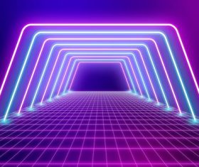 Rhombus neon background vector free download