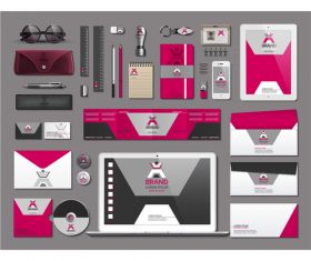 Color stationery set vector