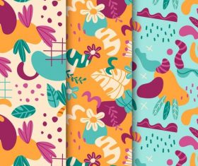 Colored leaves abstract seamless pattern vector