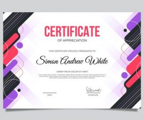 Colorful background certificate template vector
