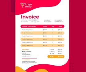 Colorful menu template vector