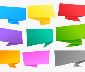 Colorful origami chat bubble vector