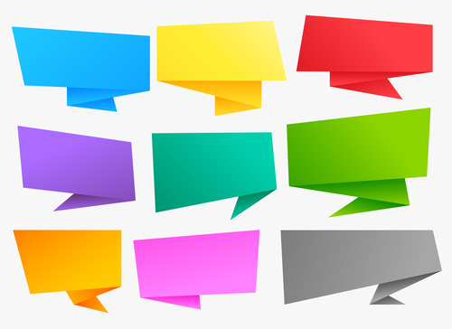 Colorful origami chat bubble vector