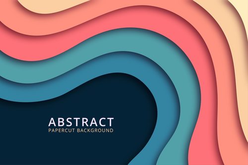 Colorful paper cut abstract background vector