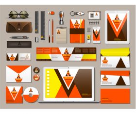 Colorful stationery set vector