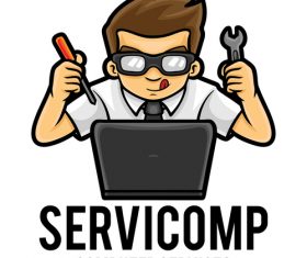 Computer services icon vector