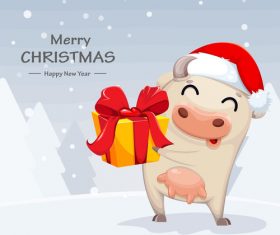 Congratulations merry christmas 2021 comic vector